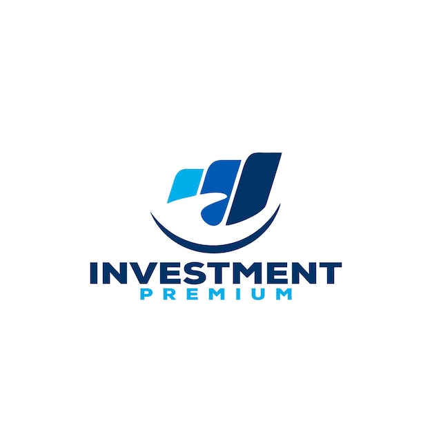 Финансовые инвестиции логотип вектор значок иллюстрации дизайн Premium векторы
