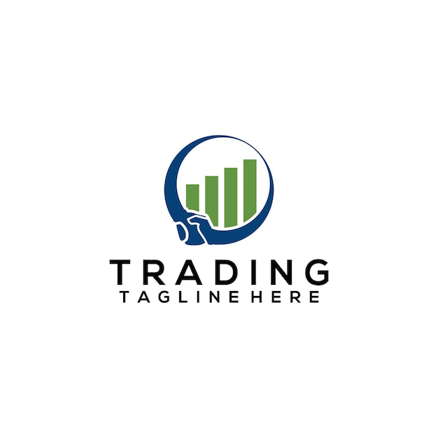 Concetto di logo finanziario per il logo di trading. modello di logo commerciale vettoriale