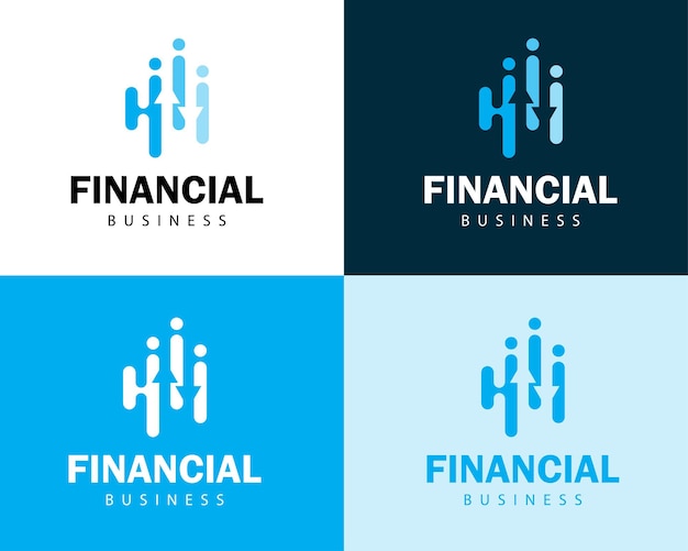 Vector financial logo creative market arrow sign symbol business economy social invest