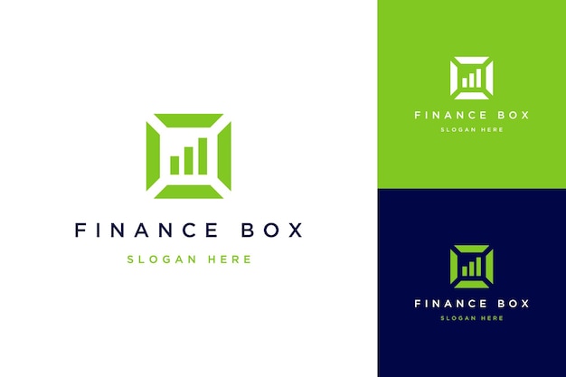 Financial logo design or box with bar charts