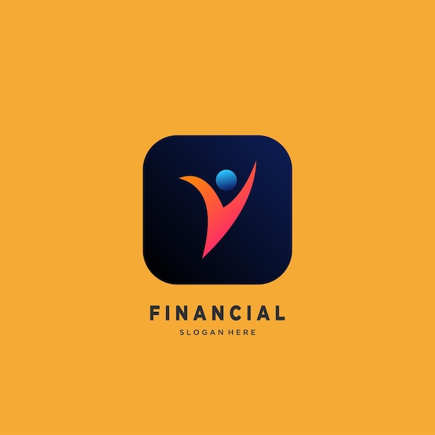 Financial logo design company gradient colorful