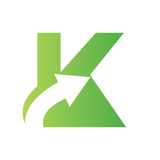 Financial Logo On Letter K Concept With Growth Arrow Symbol