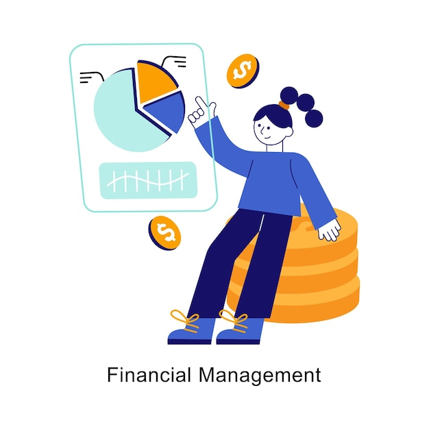 Financial Management abstract concept vector in a flat style stock illustration