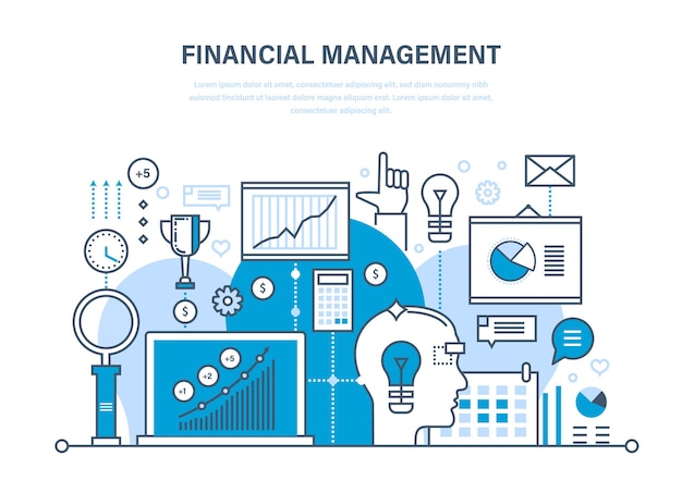 Vector financial management analysis market research deposits contributions savings statistics accounting