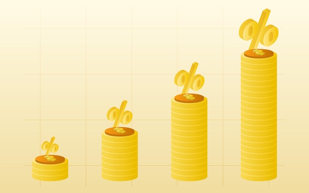 Financial management concept and investment, Flat design of pile coins or stack of coins.