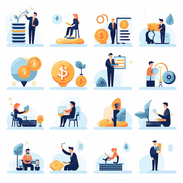 Vettore financial_management_flat_icons