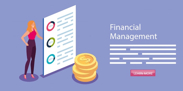 Financial management with woman