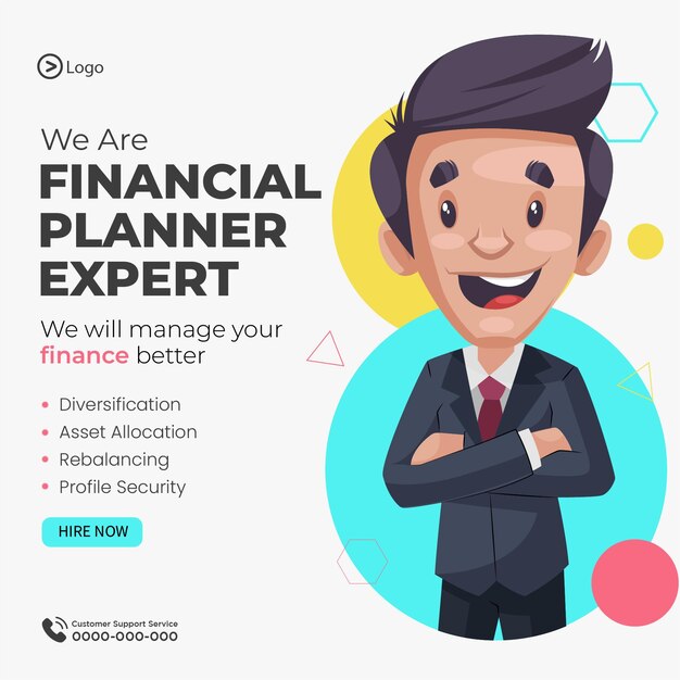 Financial planner expert banner design template