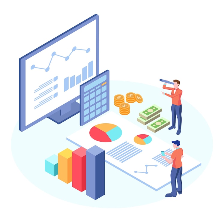 Vector financial planner flat illustration