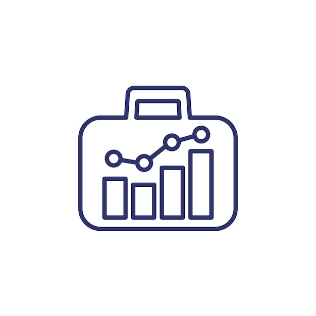 Financial portfolio line icon with graph