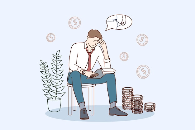 Financial problems and bankruptcy concept illustration