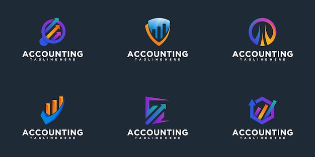Financial professional logo template vector bundle collection for company or agency