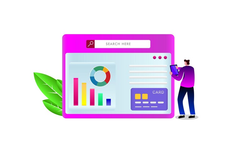 Vector financial profit make money success strategy business analyzing browser workflow
