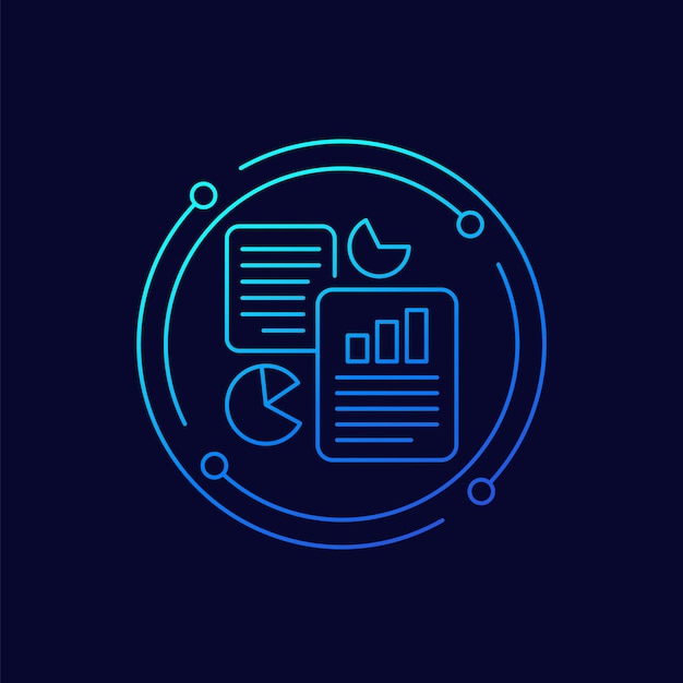 Vector financial report icon linear design