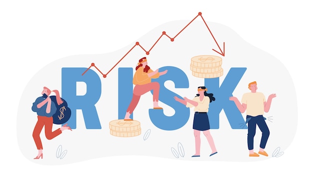 Vector financial risk and economy crisis concept