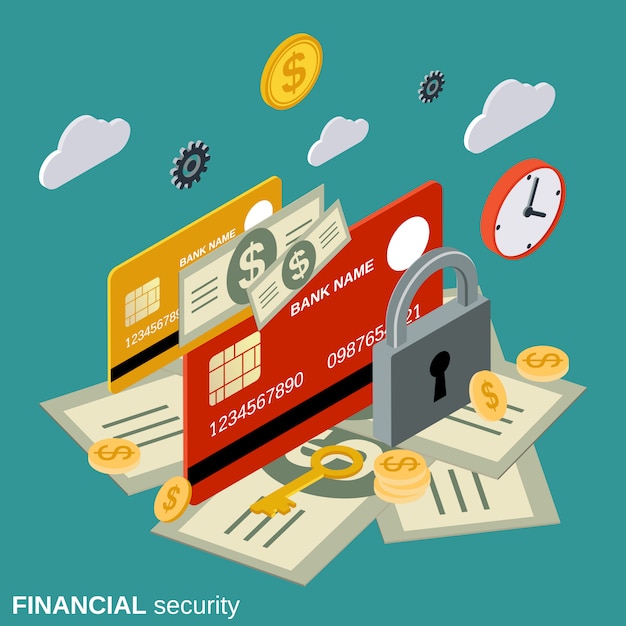 Financial security vector concept