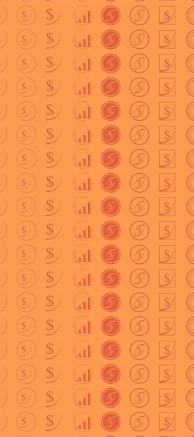 Financial sign pattern orange background