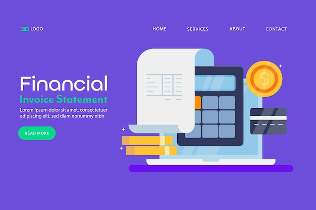 Financial statement conceptual landing page