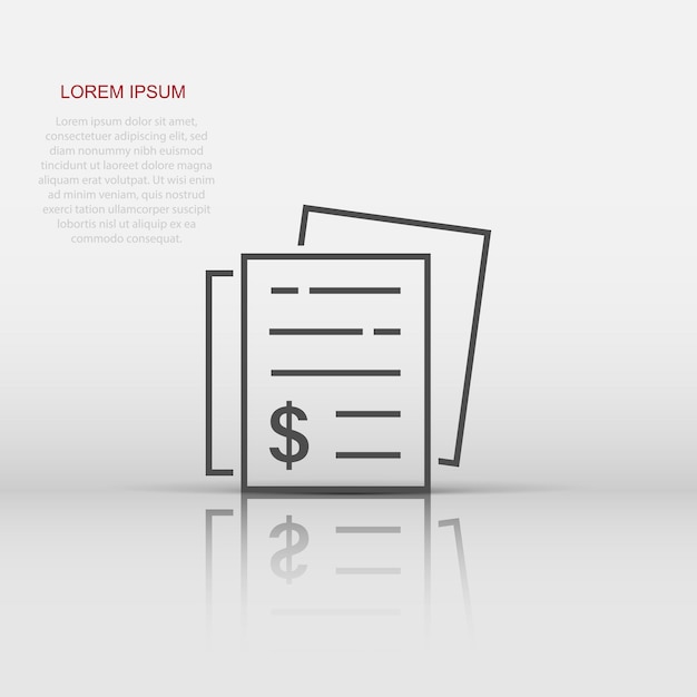 Financial statement icon in flat style document vector illustration on white isolated background report business concept