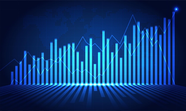 Financial stock market graph on stock market investment trading, Bullish point, Bearish point. trend of graph for business idea and all art work design. vector illustration.