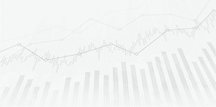 Vector 주식 시장 투자 거래에 대한 금융 주식 시장 그래프 강세 포인트 약세 포인트