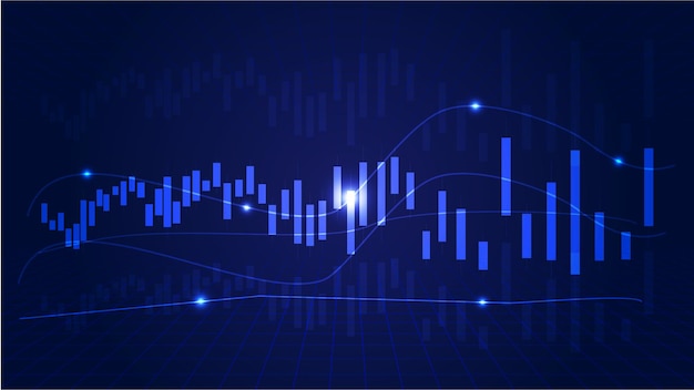 Grafico k del mercato azionario finanziario sfondo vettoriale della tecnologia finanziaria di internet