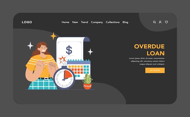 Financial strain concept woman facing overdue loan stress with calendar and ticking time urgency
