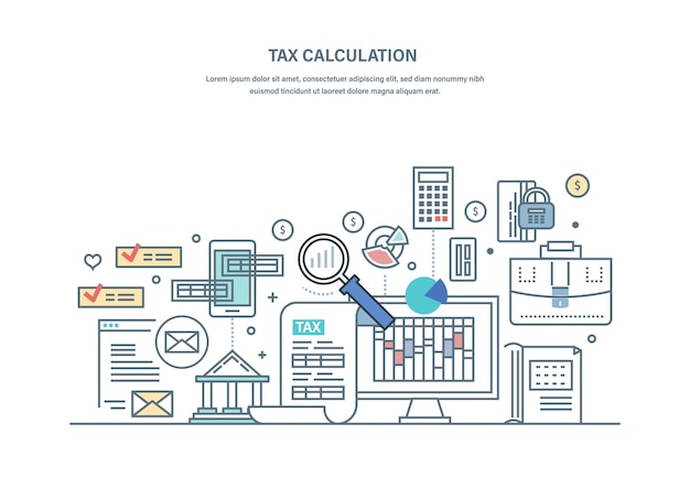 Financial tax calculations accounting research counting profit income business audit