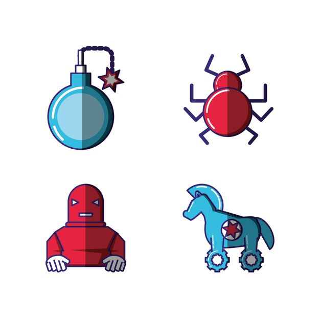 Vector financial technology security icons