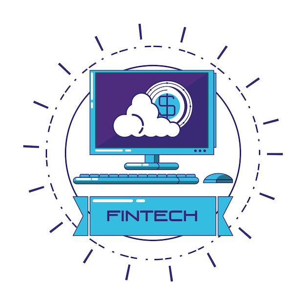 financial technology set icons vector illustration design