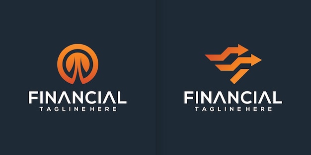 Financieel adviseur Logo Design Vector Icon collectie