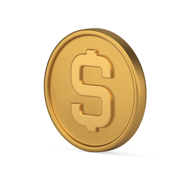Financieel bankwezen gouden munt contant geld schat loterij vleugel isometrische 3D-pictogram realistische vector