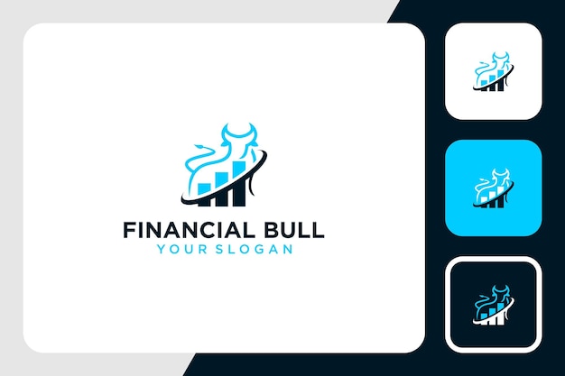 financieel logo-ontwerp met stierinspiratie