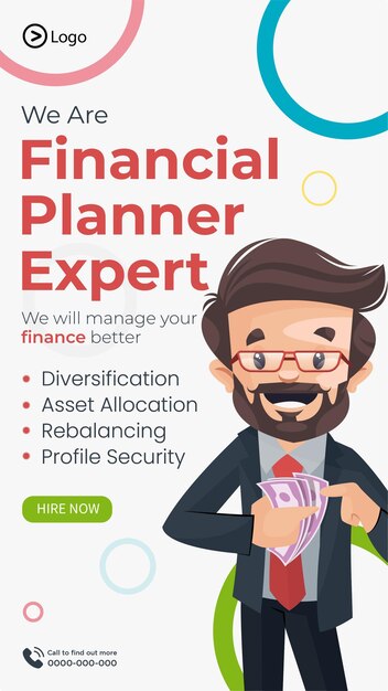 Financieel planner expert portret sjabloonontwerp