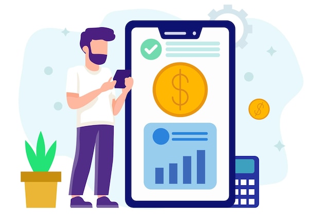 Financiële app vector illustratie Kan worden gebruikt voor boekhouding