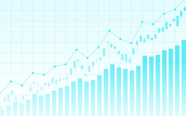 Financiële beursgrafiek op de handel in beursinvesteringen, bullish punt, bearish punt. trend van grafiek voor bedrijfsidee en alle kunstwerken. vectorillustratie.