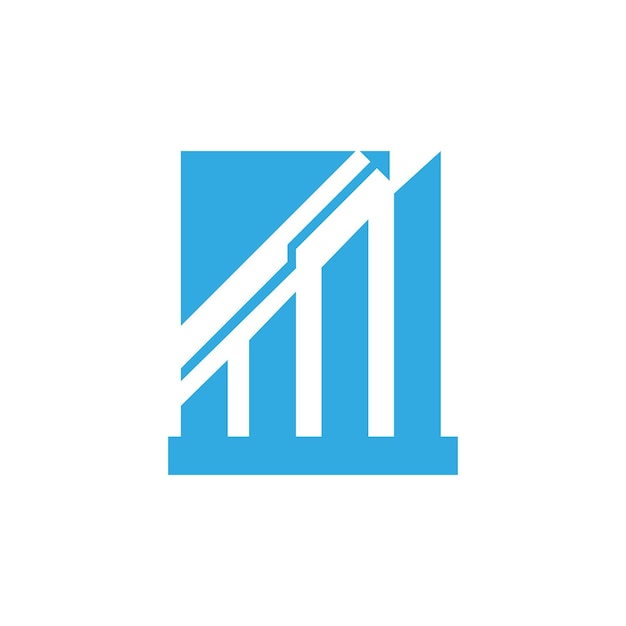 Financiële en ontwikkelende logo-ontwerpsjabloon met niveaupictogram