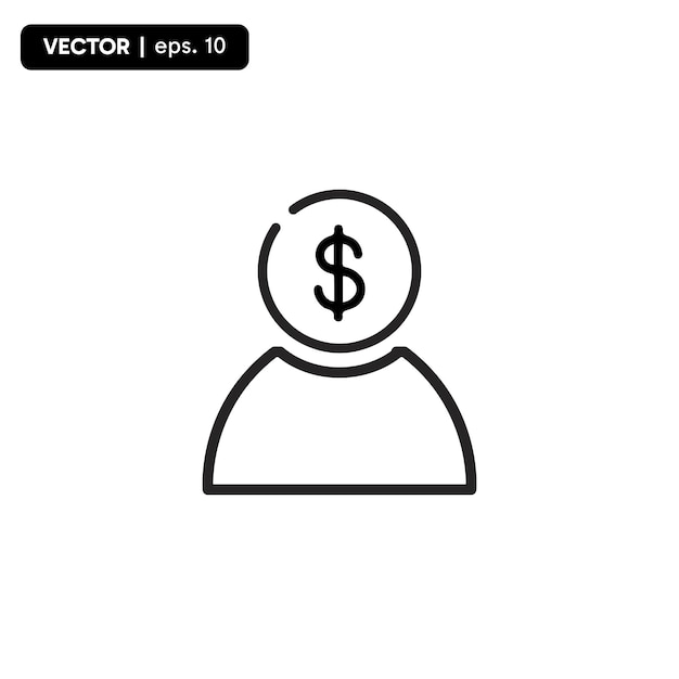 Vector financiële karakter icoon icoon van de persoon die de financiën bezit vector eps 10