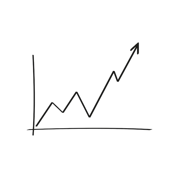 Financiële statistiek grafiek lijn pijl Vector illustratie