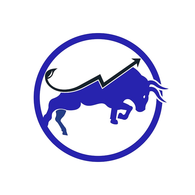 Financiële stier logo-ontwerp Trade Bull Grafiek financiën logo