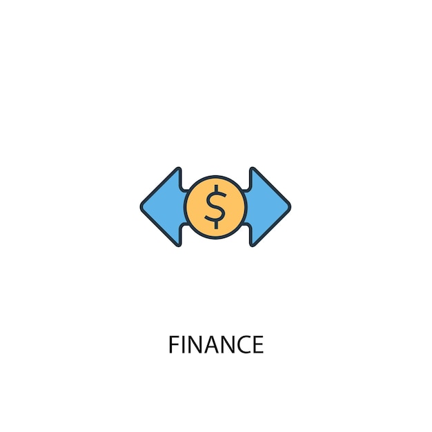 Financiën concept 2 gekleurde lijn pictogram Eenvoudig geel en blauw element illustratie Financiën concept overzicht symbool ontwerp