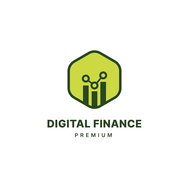 Financiën digitale staafdiagram logo vector pictogram illustratie