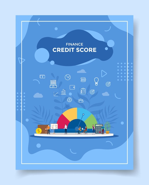 Financiën kredietscore concept voor sjabloon van flyer