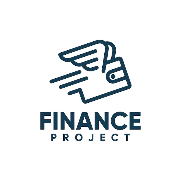 financiën logo inspiratie monoline portemonnee vleugel