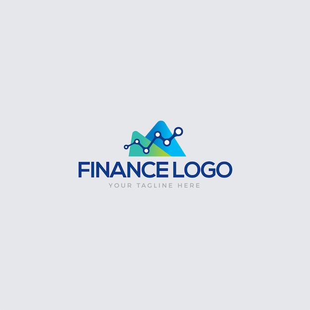 Financiën logo kleurverloop platte grafiek minimale logo ontwerpsjabloon