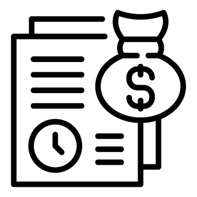 Vector financiën papier icoon outline vector geld bedrijf mensen markt