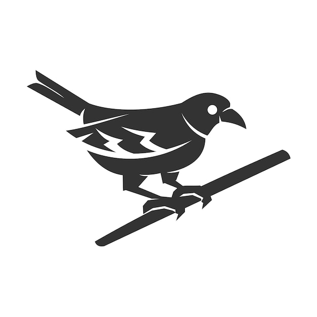 Finch vogel logo sjabloon pictogram illustratie merkidentiteit