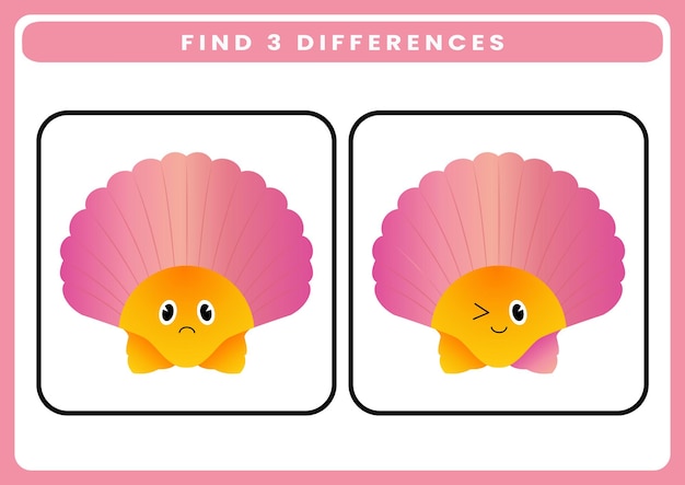 Find 3 differences worksheet for kids