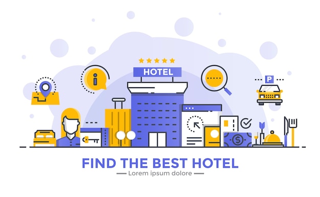 Vector find the best hotel banner