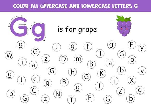 Find and color all letters G.